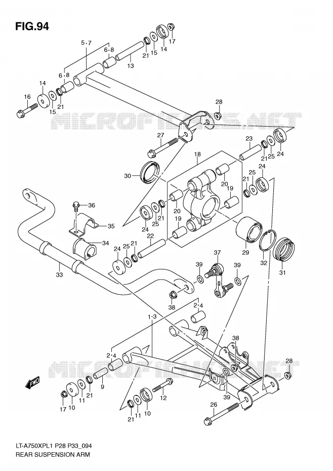 SWINGARM Suzuki QUAD 750 KINGQUAD 2011  LT-A750XPL1(P28/P33)