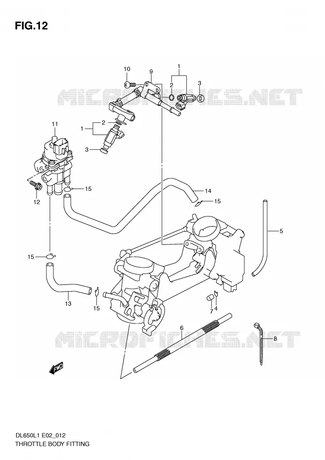 THROTTLE BODY FITTING Suzuki MOTO 650 V-STROM 2011  DL650AL1(E2)