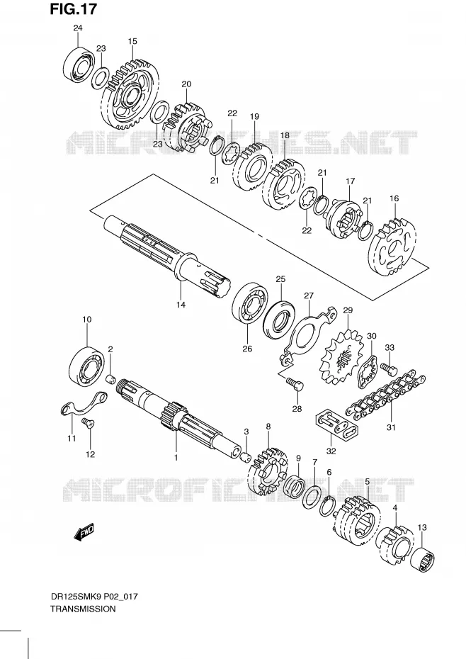 TRANSMISSION Suzuki MOTO 125 DR 2010  DR125SML0