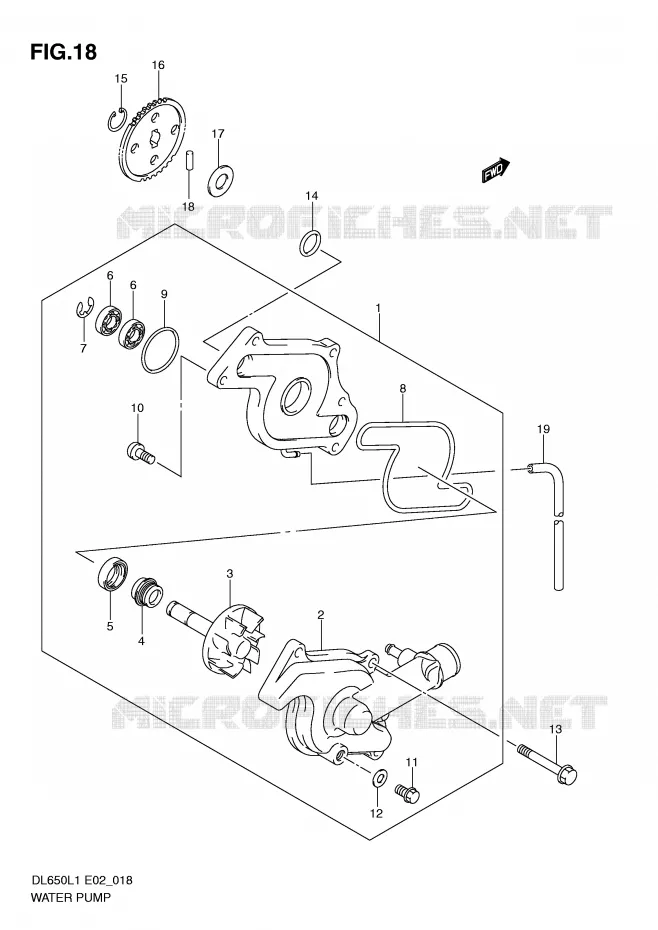 WATER PUMP Suzuki MOTO 650 V-STROM 2011  DL650AL1(E2)