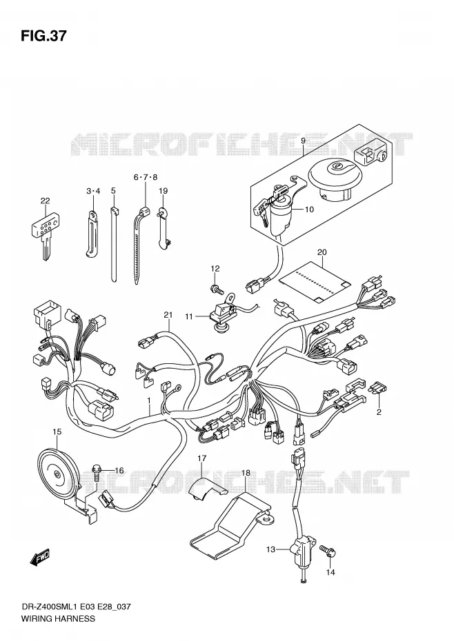 WIRING HARNESS (DR-Z400SML1 E33) Suzuki MOTO 400 DR-Z 2011  DR-Z400SML1(E3/E28)