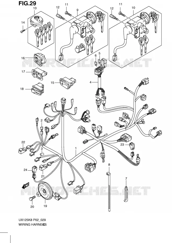 WIRING HARNESS Suzuki SCOOTER 125 SIXTEEN 2010  UX125L0(P02)