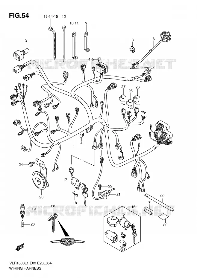 WIRING HARNESS (VLR1800TL1 E28) Suzuki MOTO 1800 INTRUDER 2011  VLR1800L1(E3/E28)