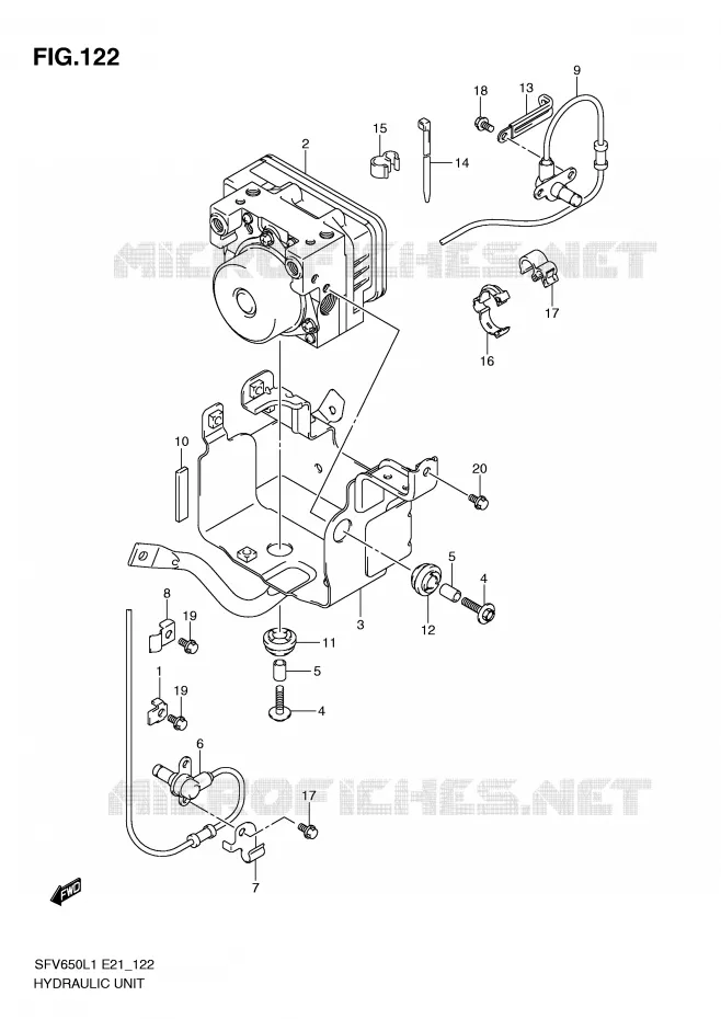 ABS SYSTEM (SFV650AL1 E21) Suzuki MOTO 650 GLADIUS 2011  SFV650AL1(E21)