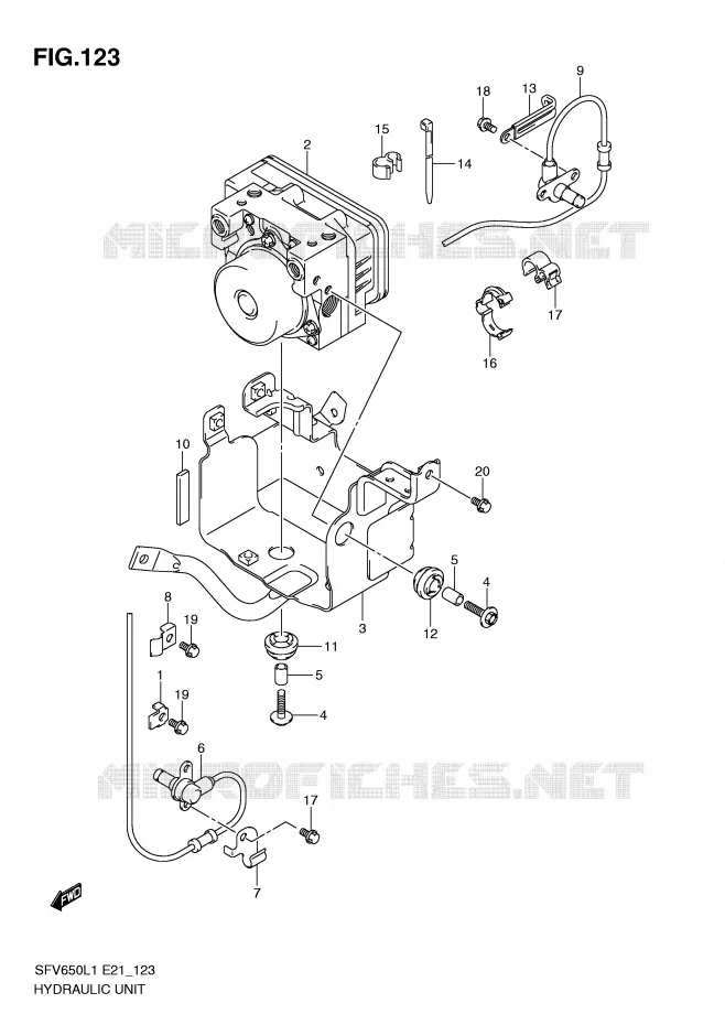 ABS SYSTEM (SFV650UAL1 E21) Suzuki MOTO 650 GLADIUS 2011  SFV650UL1(E21)