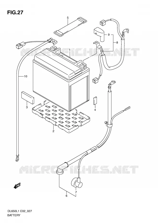 BATTERY (DL650L1 E2) Suzuki MOTO 650 V-STROM 2011  DL650UEL1(E2)