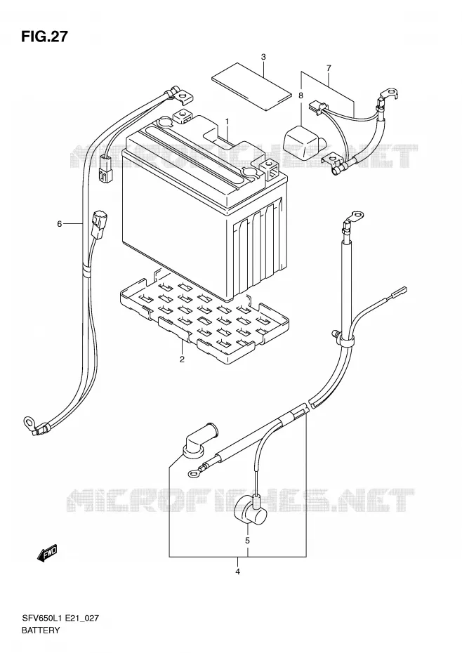BATTERY (SFV650AL1 E21) Suzuki MOTO 650 GLADIUS 2011  SFV650AL1(E21)