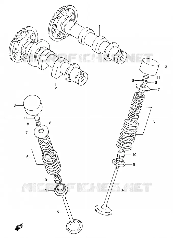 CAM SHAFT / VALVE Suzuki MOTO 250 DR 2000  DR250RY(E24)