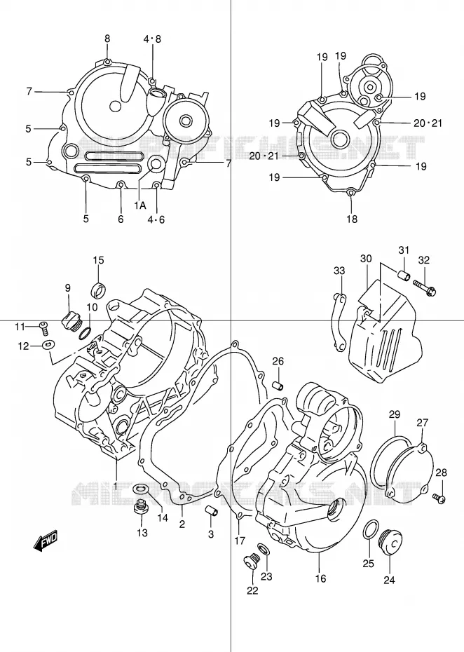 CRANKCASE COVER Suzuki MOTO 250 DR 2000  DR250RY(E24)