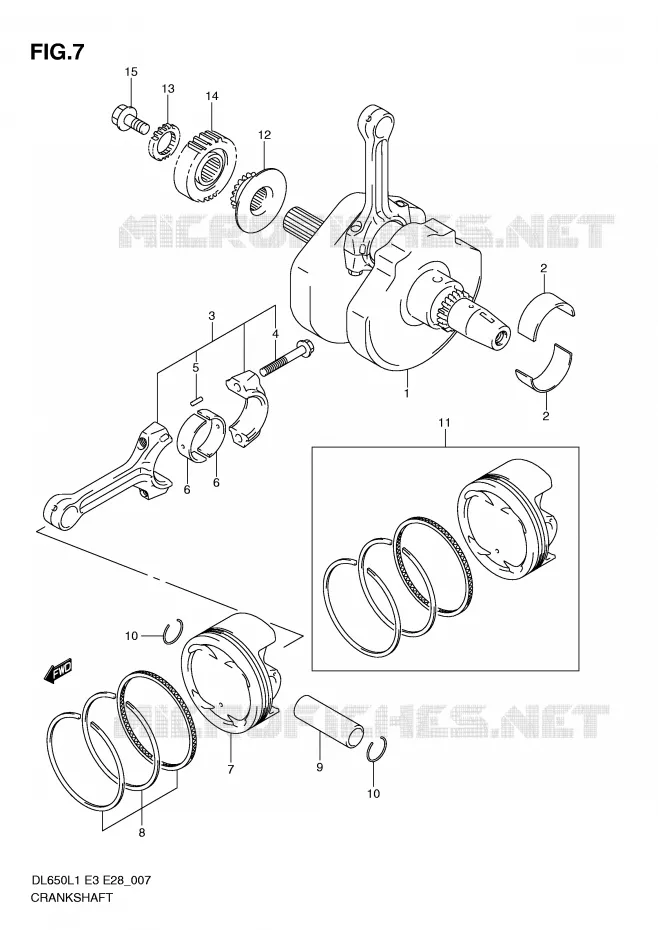 CRANKSHAFT Suzuki MOTO 650 V-STROM 2011  DL650AL1(E3)