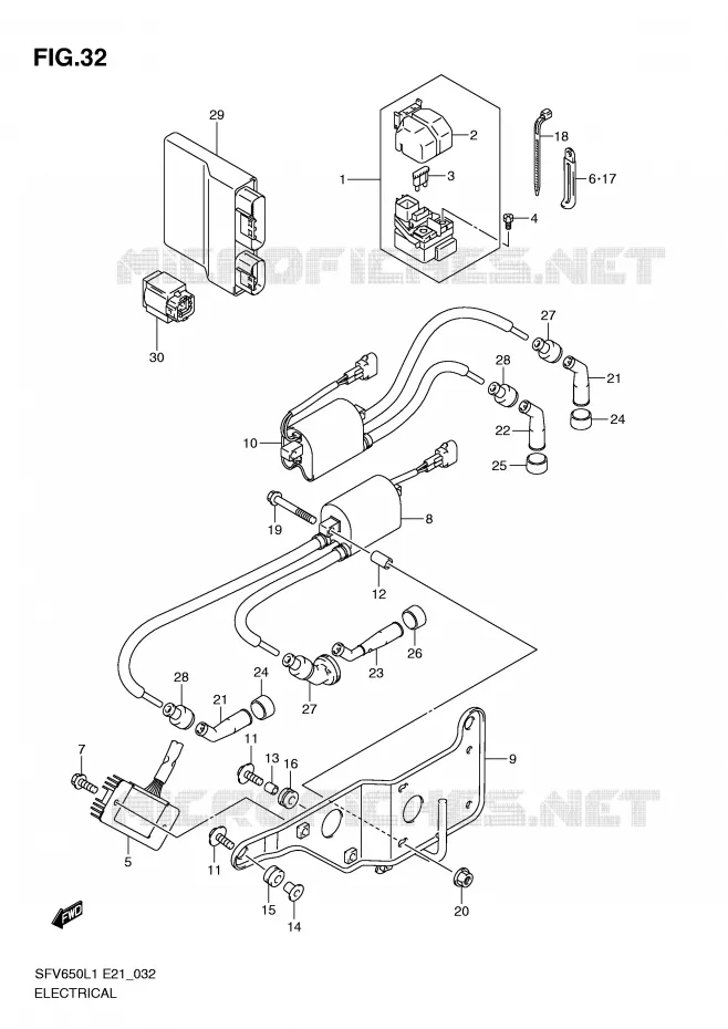 ELECTRICAL (SFV650L1 E24) Suzuki MOTO 650 GLADIUS 2011  SFV650AL1(E21)