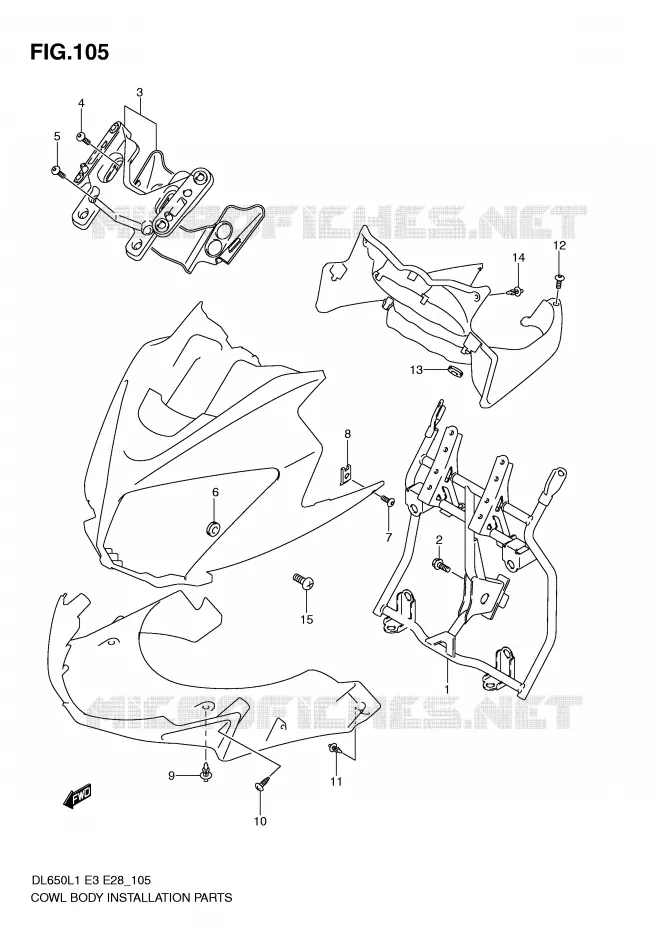 FAIRING INSTALLATION PARTS Suzuki MOTO 650 V-STROM 2011  DL650AL1(E3)
