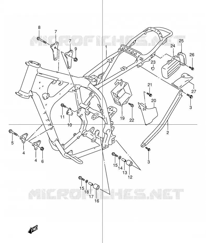 FRAME Suzuki MOTO 250 DR 1998  DR250RW(E24)