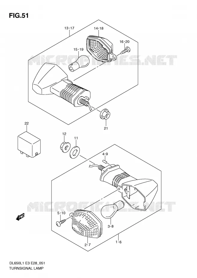 INDICATORS Suzuki MOTO 650 V-STROM 2011  DL650L1(E3)