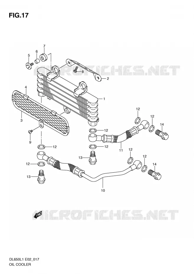 OIL COOLER Suzuki MOTO 650 V-STROM 2011  DL650AL1(E2)
