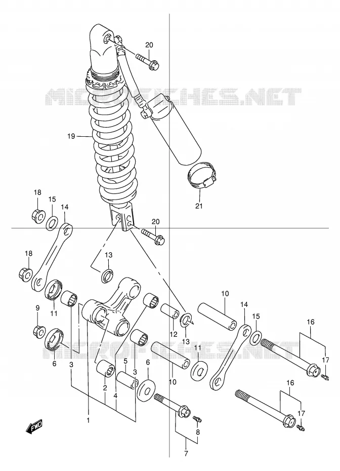 SHOCK ABSORBER LINKAGE Suzuki MOTO 250 DR 2000  DR250RY(E24)