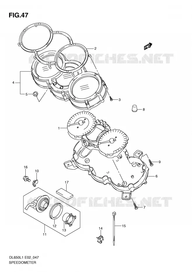 SPEEDOMETER (DL650AL1 E19) Suzuki MOTO 650 V-STROM 2011  DL650L1(E2)