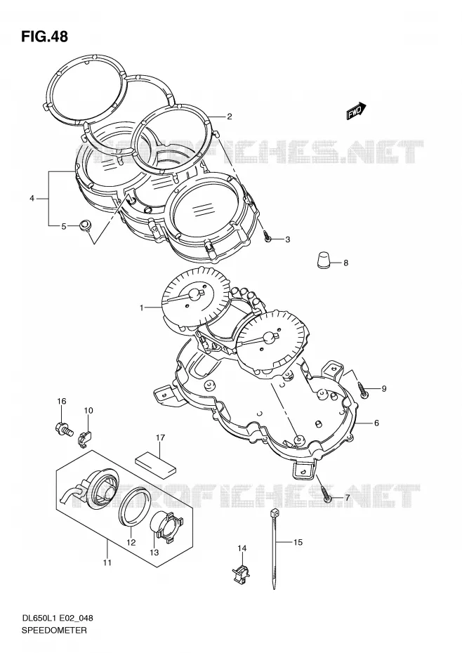 SPEEDOMETER (DL650AL1 E24) Suzuki MOTO 650 V-STROM 2011  DL650L1(E2)