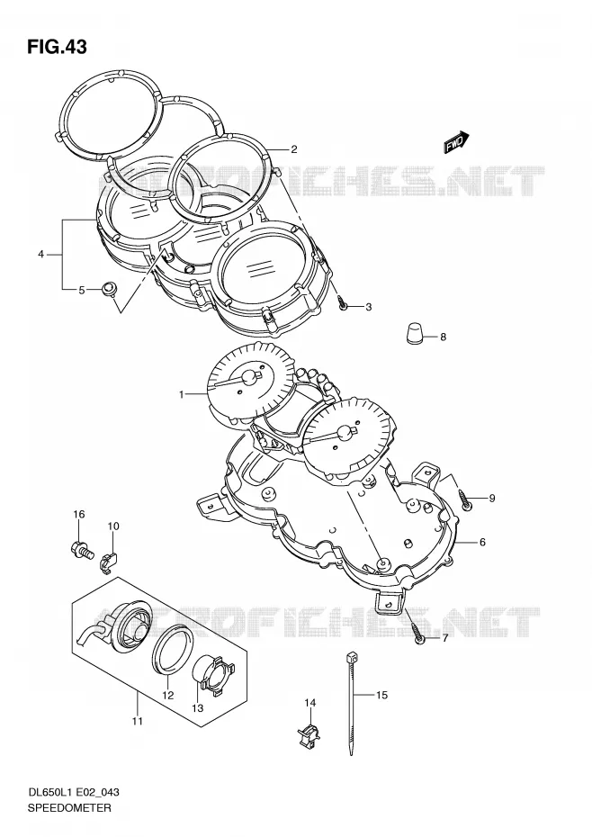 SPEEDOMETER (DL650L1 E2) Suzuki MOTO 650 V-STROM 2011  DL650UEL1(E2)