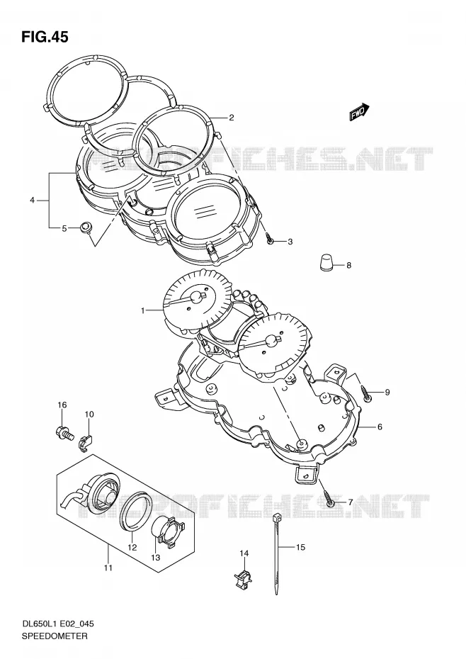 SPEEDOMETER (DL650L1 E24) Suzuki MOTO 650 V-STROM 2011  DL650AL1(E2)