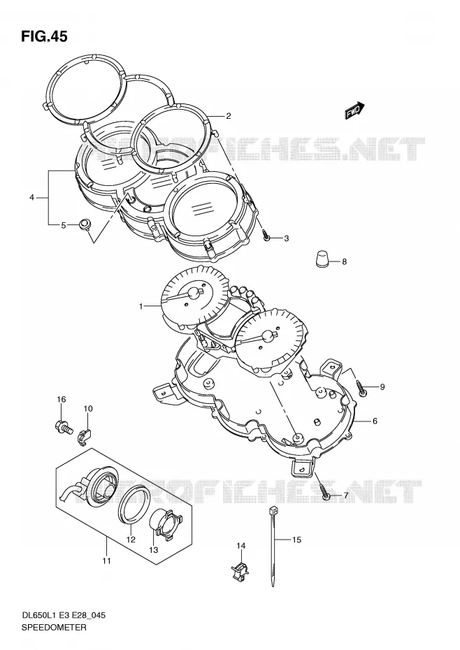 SPEEDOMETER (DL650L1 E28) Suzuki MOTO 650 V-STROM 2011  DL650L1(E3)