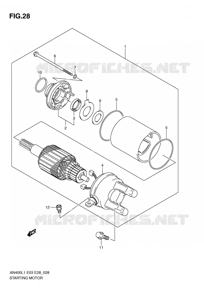 STARTER MOTOR Suzuki SCOOTER 400 BURGMAN 2011  AN400L1(E3/E28)