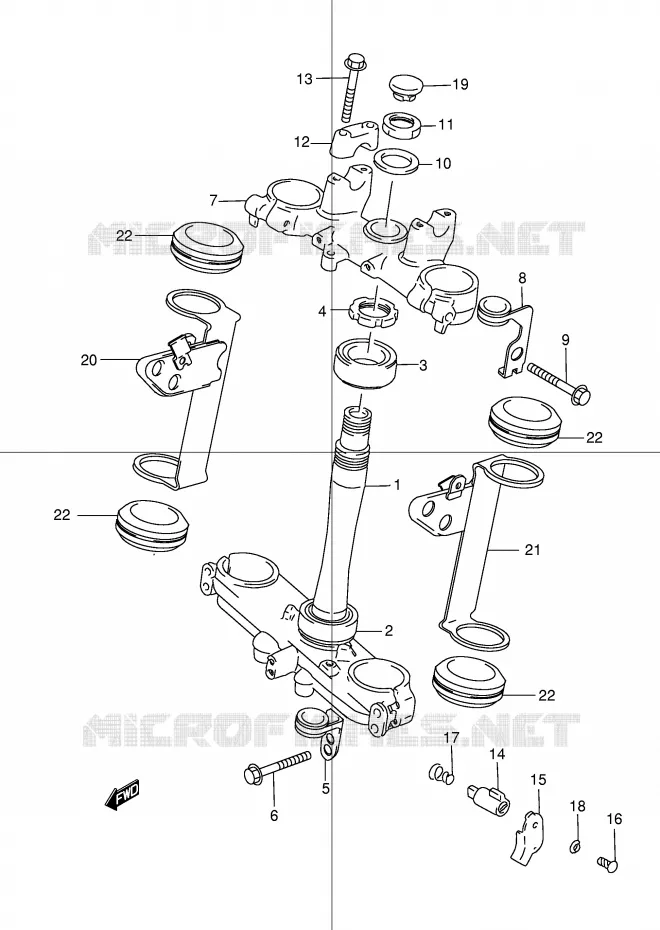 STEERING COLUMN Suzuki MOTO 250 DR 2000  DR250RY(E24)