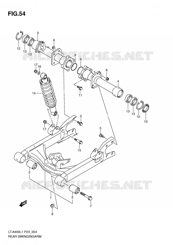 SWINGARM Suzuki QUAD 400 KINGQUAD 2011  LT-A400L1(P24)