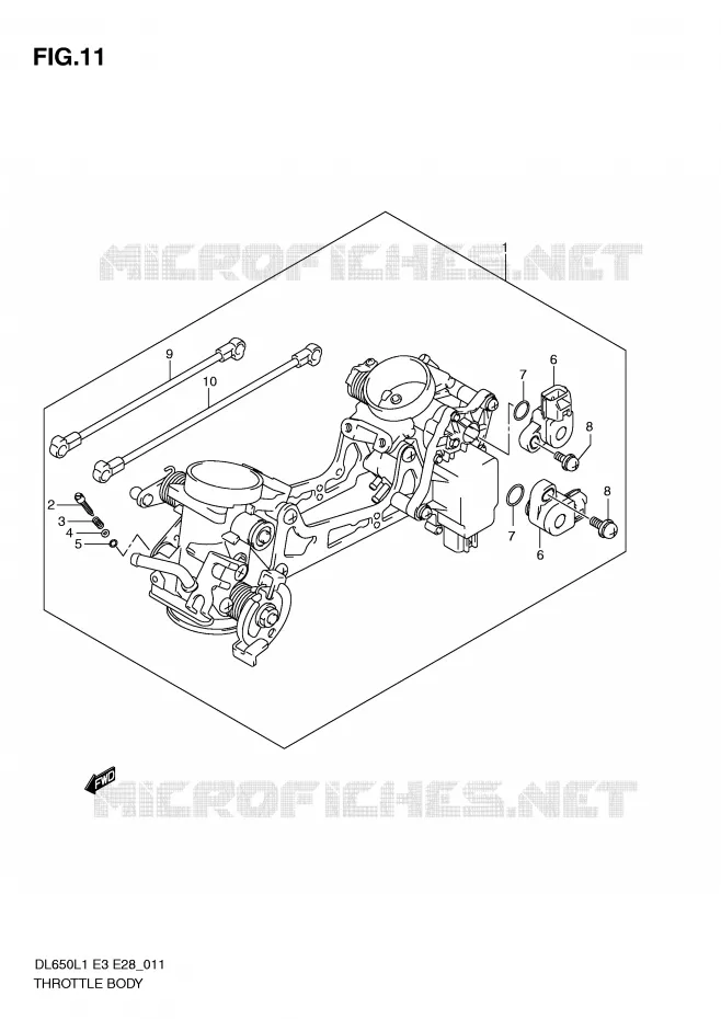 THROTTLE BODY (DL650L1 E3) Suzuki MOTO 650 V-STROM 2011  DL650L1(E3)