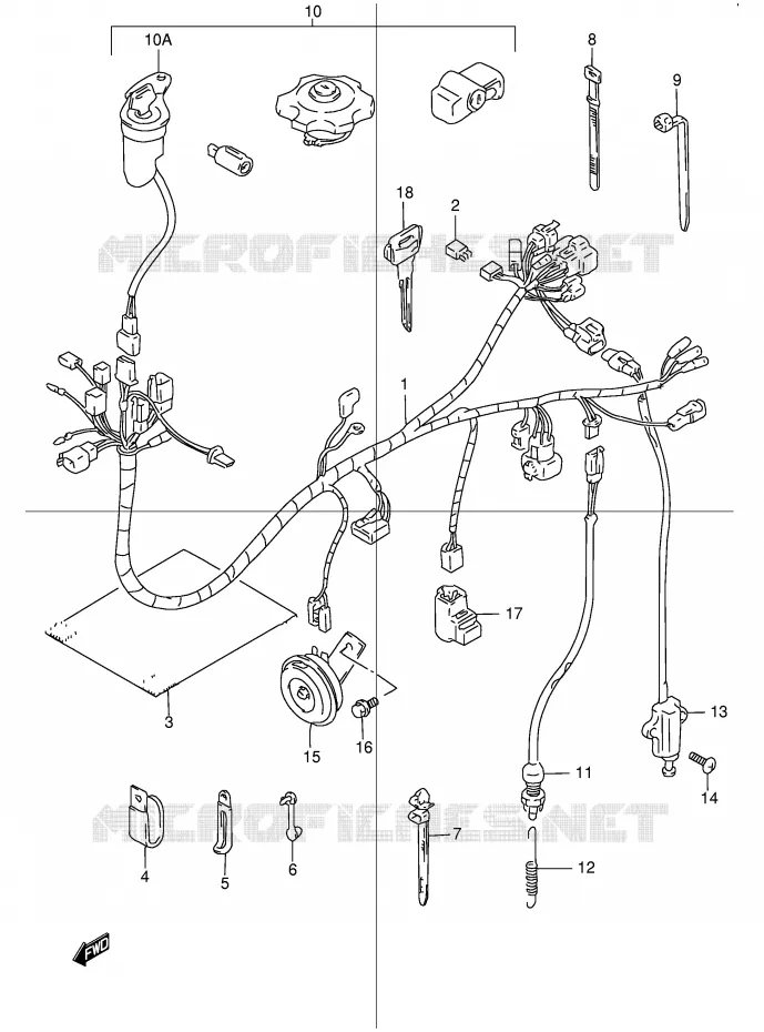 WIRING HARNESS Suzuki MOTO 250 DR 1998  DR250RW(E24)