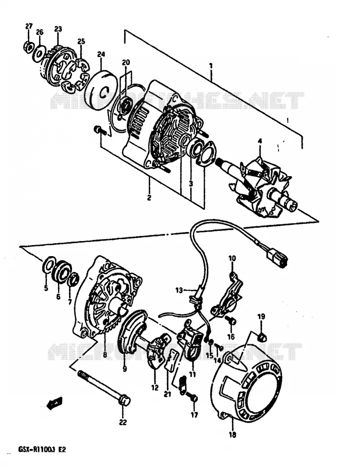 ALTERNATOR (MODEL G/H) Suzuki MOTO 1100 GSX-R 1987  GSX-R1100H(G/H/J)