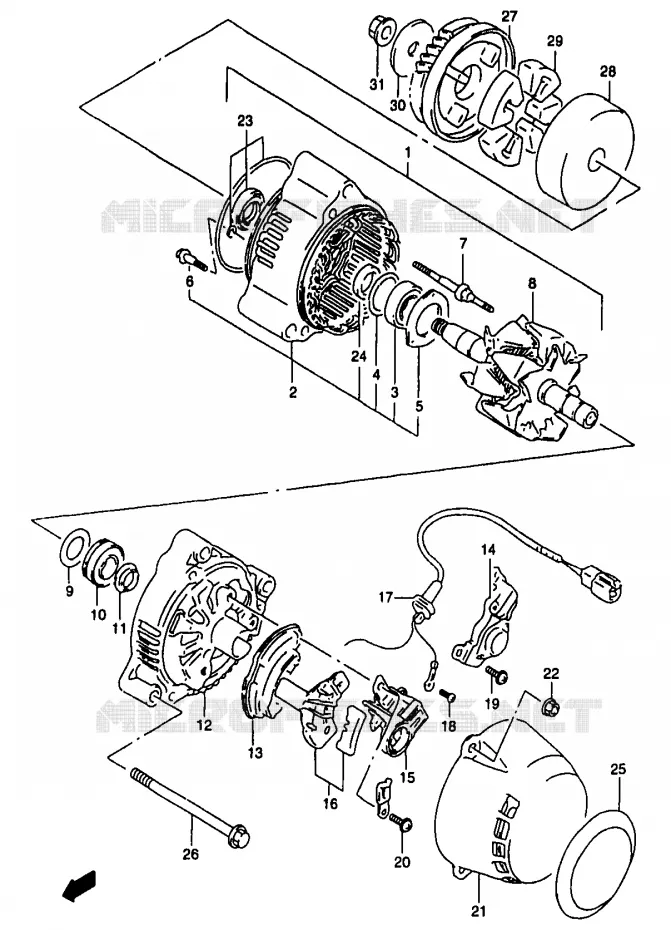 ALTERNATOR Suzuki MOTO 1200 BANDIT 2000  GSF1200SAY(T/V/W/X/Y)