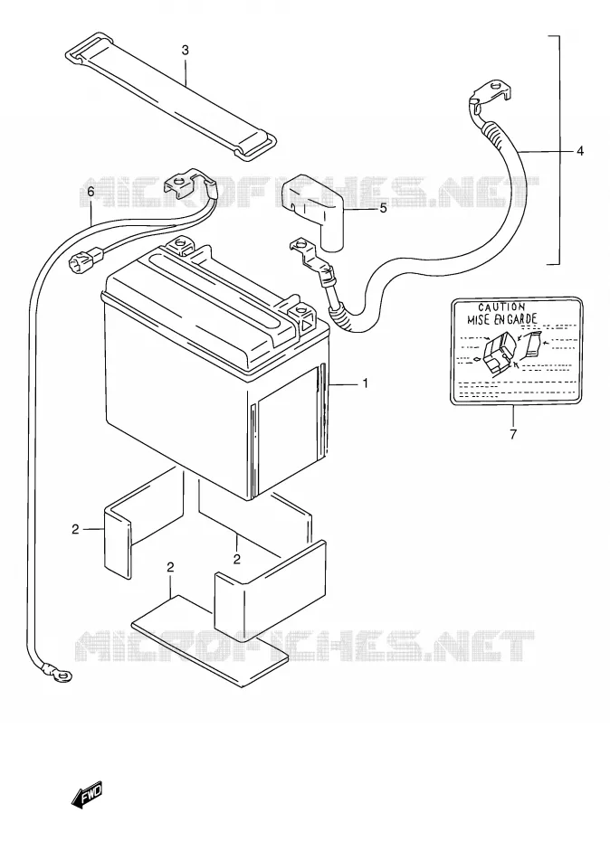 BATTERY (MODEL T/V/W) Suzuki MOTO 1100 GSX-R 1998  GSX-R1100WW(E2)