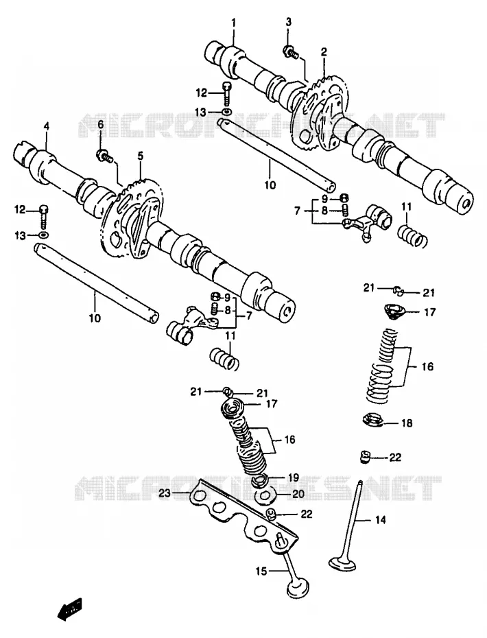 CAM SHAFT / VALVE Suzuki MOTO 1200 BANDIT 1997  GSF1200V(T/V/W/X/Y)
