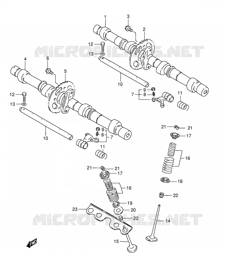 CAM SHAFT / VALVE Suzuki MOTO 1200 BANDIT 2000  GSF1200SY(E28)