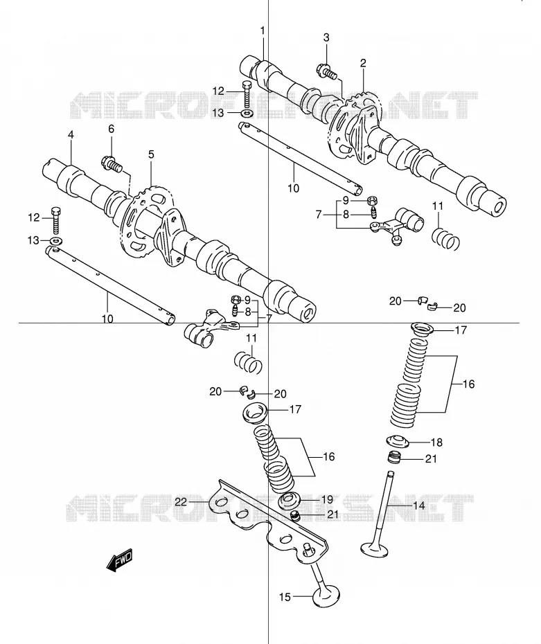 CAM SHAFT - VALVE Suzuki MOTO 600 BANDIT 2001  GSF600SUK1(E2)