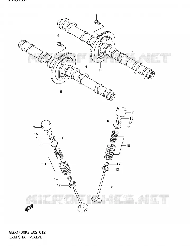 CAM SHAFT/VALVE Suzuki MOTO 1400 GSX 2002  GSX1400K2(E2)