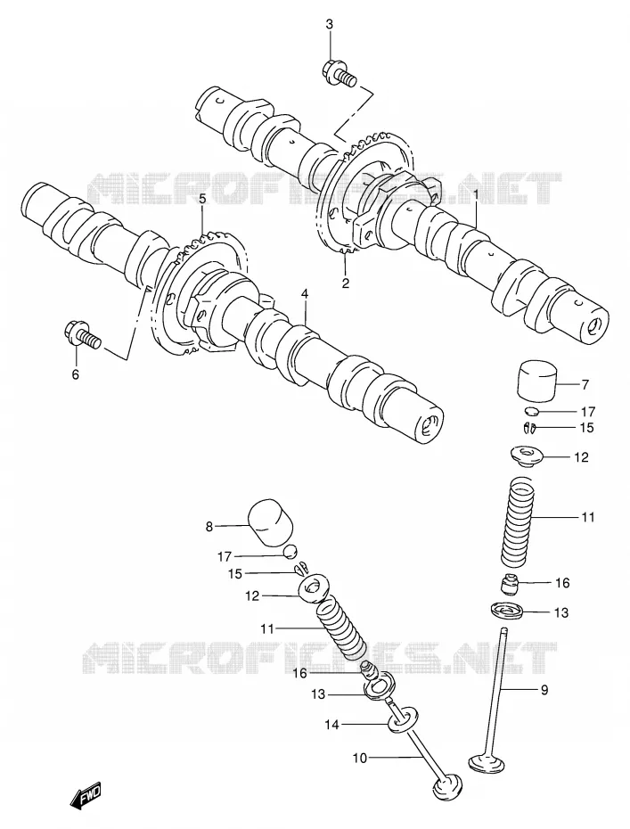 CAM SHAFT/VALVE Suzuki MOTO 250 GSX 1991  GSX250FM(E24)