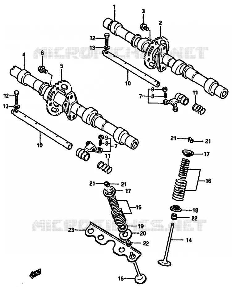 CAM SHAFT-VALVE Suzuki MOTO 750 GSX-R 1986  GSX-750G(F/G/H) E34