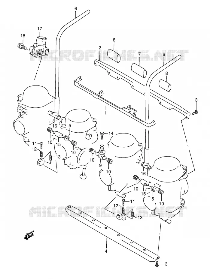 CARBURETOR FITTING Suzuki MOTO 1200 BANDIT 1998  GSF1200SW(E28)