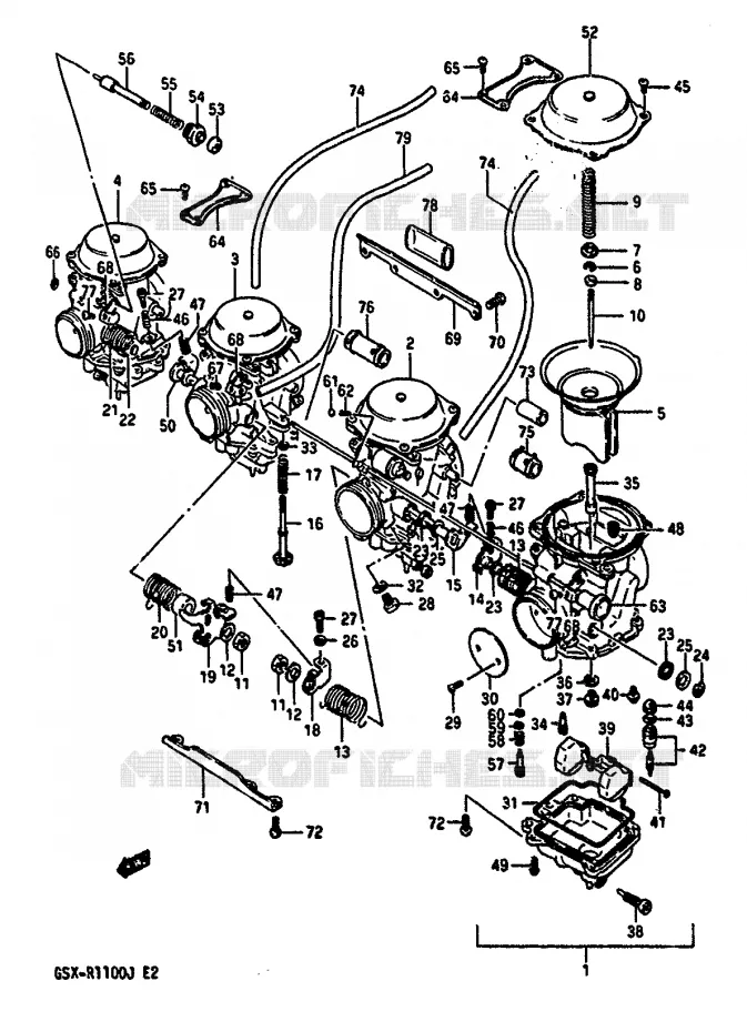 CARBURETOR (MODEL G/H) Suzuki MOTO 1100 GSX-R 1988  GSX-R1100J(G/H/J)