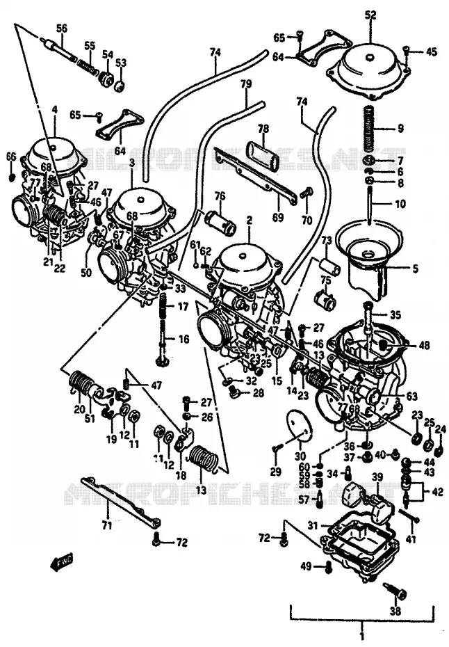 CARBURETOR (MODEL H E18) Suzuki MOTO 750 GSX-R 1986  GSX-R750G(F/G/H)