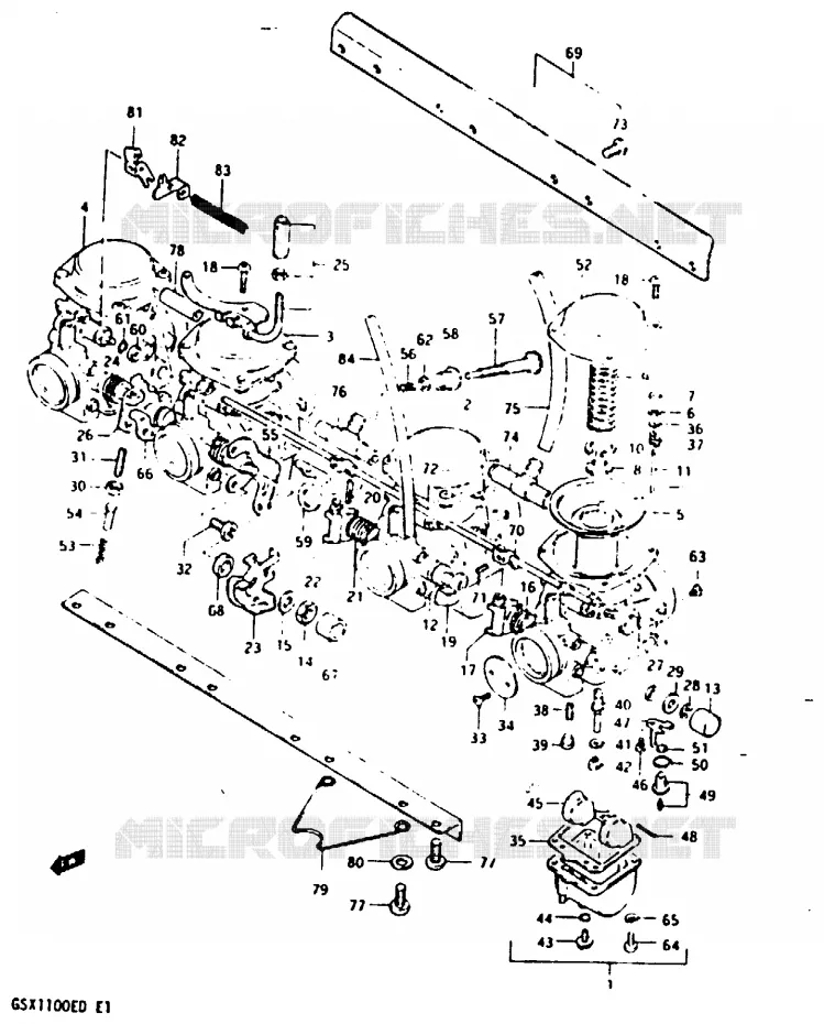 CARBURETOR (MODEL Z) Suzuki MOTO 1100 GSX 1983  GSX1100D(Z/D)