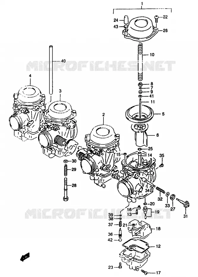 CARBURETOR Suzuki MOTO 1200 BANDIT 2000  GSF1200SAY(T/V/W/X/Y)