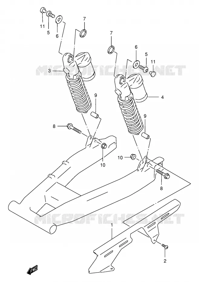 CHAIN GUARD Suzuki MOTO 400 GSX 1997  GSX400V(E30)