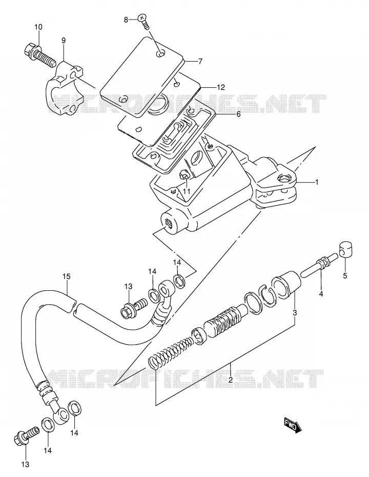 CLUTCH MASTER CYLINDER (MODEL S/T/V/W) Suzuki MOTO 1100 GSX-R 1996  GSX-R1100WSKT(E28)
