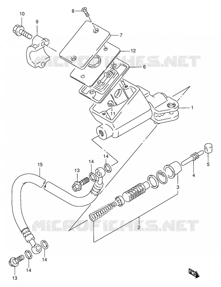 CLUTCH MASTER CYLINDER (MODEL S/T/V/W) Suzuki MOTO 1100 GSX-R 1996  GSX-R1100WT(E2)