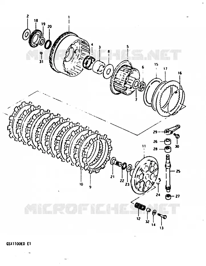 CLUTCH Suzuki MOTO 1100 GSX-E 1982  GSX1100EZ(Z/D)
