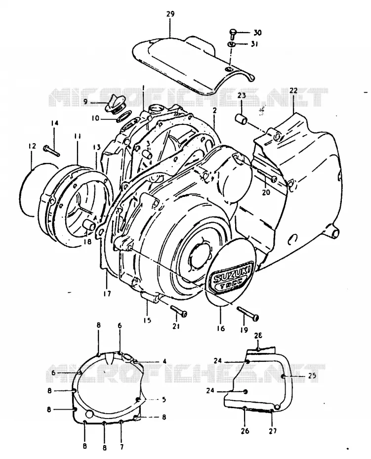 CRANKCASE COVER Suzuki MOTO 1100 GSX-E 1981  GSX1100EX(T/X)