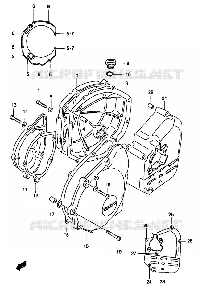 CRANKCASE COVER Suzuki MOTO 1200 BANDIT 1998  GSF1200W/GSF1200SW/GSF1200SAW